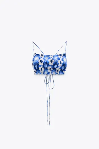 Zara + Floral Print Crop Top