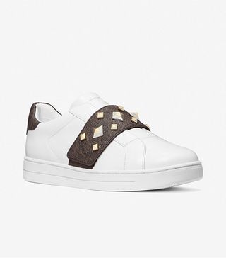 MICHAEL Michael Kors + Kenna Leather and Studded Logo Sneaker