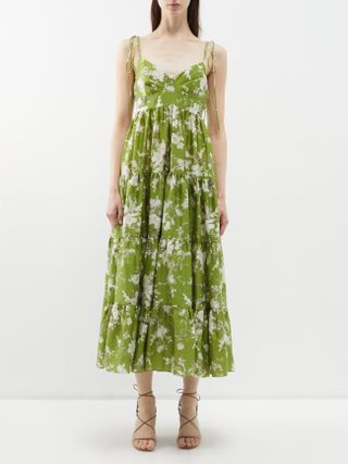 Erdem + Vacation Azami Floral-Print Cotton-Poplin Dress