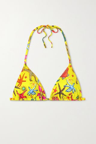 Versace + La Medusa Printed Triangle Bikini Top