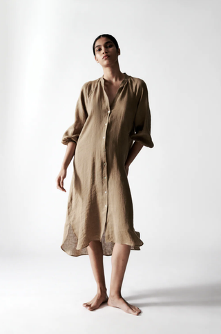 Zara + Linen Shirtdress