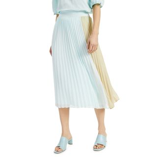 Alfani + Colorblocked Pleated Skirt