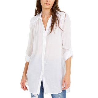 INC International Concepts + Solid Button-Up Tunic