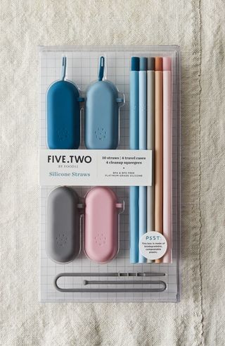 Five Two by Food52 + Pack of 10 Silicone Straws & Travel Cases
