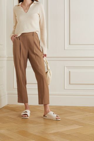 Vince + Pleated Twill Tapered Pants