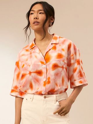 River Island + Pink Ri Studio Tie Dye Oversized Shirt