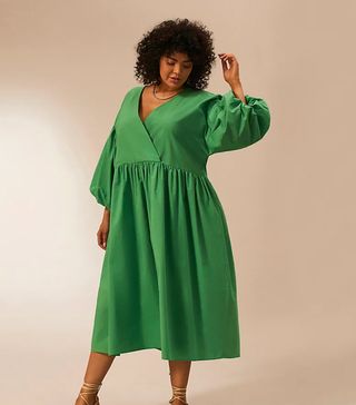 River Island + Plus Green Ri Studio Cotton Oversized Dress