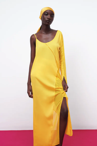 Zara + Asymmetric Gauze Dress