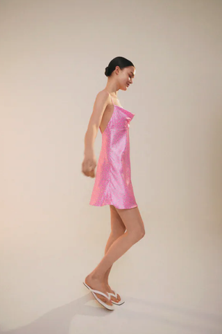 Zara + Satin Effect Floral Print Dress