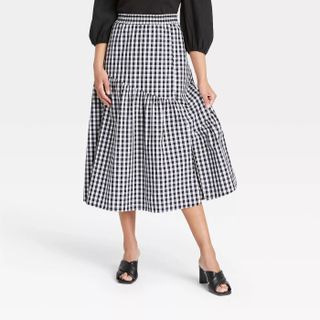 Who What Wear + Ruffle Midi Skirt