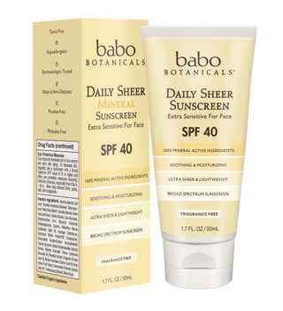 Babo Botanicals + Daily Sheer Non-Nano Zinc SPF 40 Fragrance Free Mineral Sunscreen