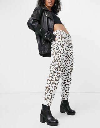 ASOS + One Above Another Coordinating Mom Jeans in Cow Print