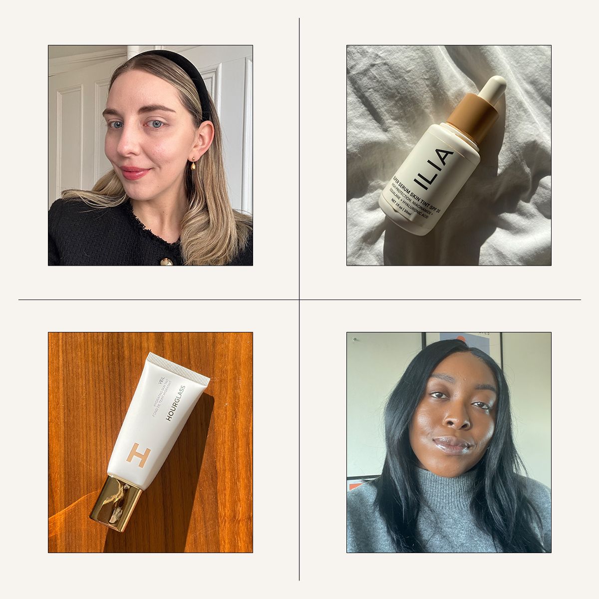 The team testing skin tints