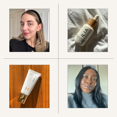 The team testing skin tints