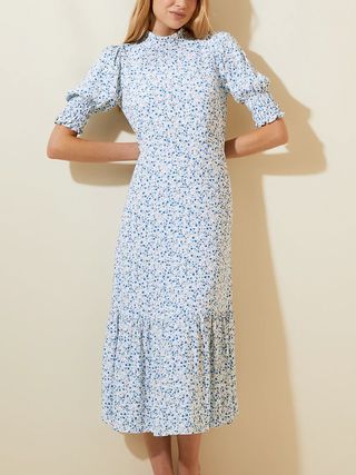 M&S x Ghost + Ditsy Floral Puff Sleeve Midi Tea Dress
