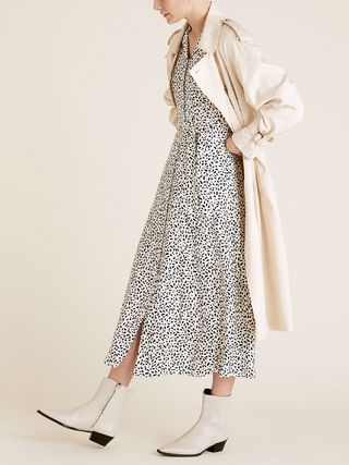 M&S Collection + Printed Belted Midiaxi Shirt Dress