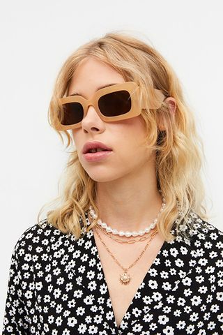 Monki + Retangular Retro Sunglasses