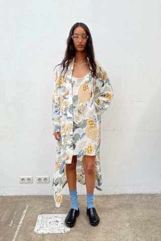 Zara + Long Printed Dressing Gown