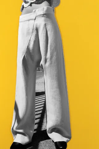 Zara + Asymmetric Linen Pants