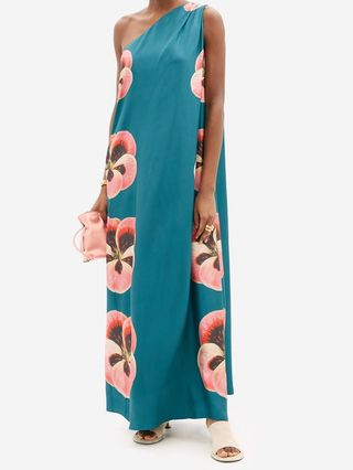 La DoubleJ + Roy Floral-Print Silk-Twill Maxi Dress