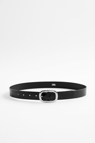 Zara + Oval Buckle Leather Belt
