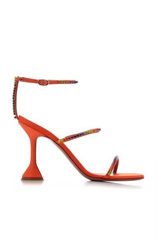 Amina Muaddi + Gilda Crystal-Embellished Satin Sandals