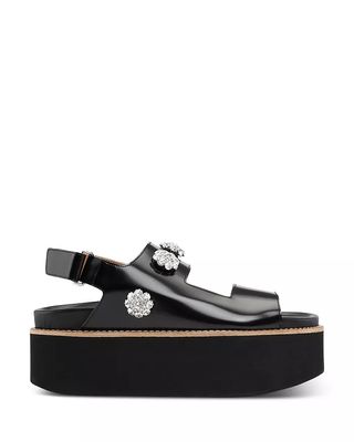 Ganni + Polido Embellished Slingback Platform Sandals