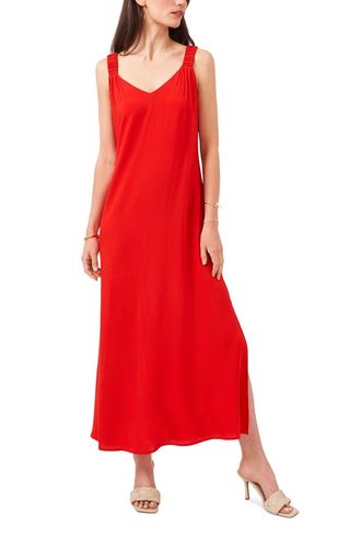 Vince Camuto + Gathered Strap Maxi Dress