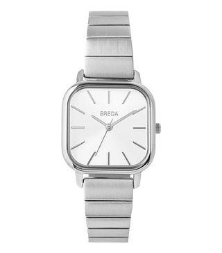 Breda + Square Wrist Watch with Stainless Steel Bracelet