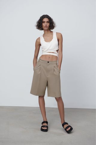 Zara + Pleated Shorts