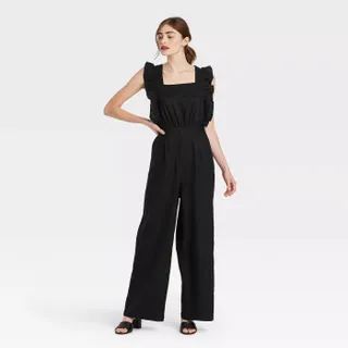 Who What Wear + Ruffle Short Sleeve Jumpsuit