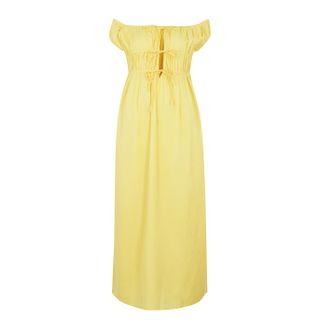 Gimaguas + Antonia Yellow Off-The-Shoulder Midi Dress