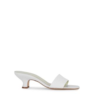 By Far + Freddy 50 White Leather Mules