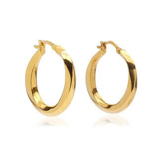 Blue Billie + Medium Swirl 14K Gold-Plated Hoop Earrings