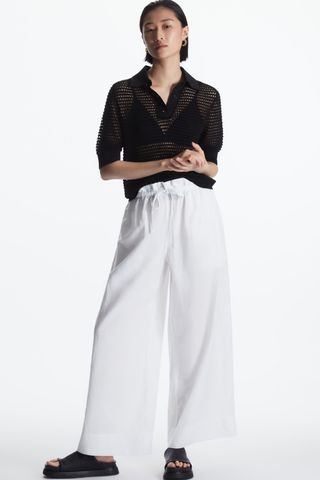 COS + Wide-Leg Paperbag Trousers