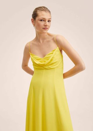 Mango + Flowy Slit Dress