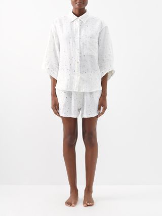 Deiji Studios + 03 Floral-Print Linen Shirt and Shorts Set