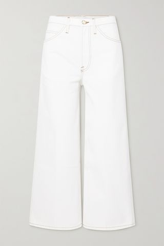 Frame + Le Italien Cropped High-Rise Wide-Leg Jeans