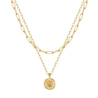 Monooc + 14k Gold Plated Layered Medallion Necklace