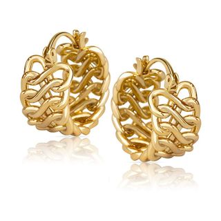 Benevolence LA + 14k Gold Braided Huggie Hoop Earrings