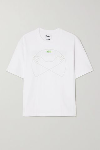 MinjuKim + Hug Embroidered Cotton-Jersey T-Shirt