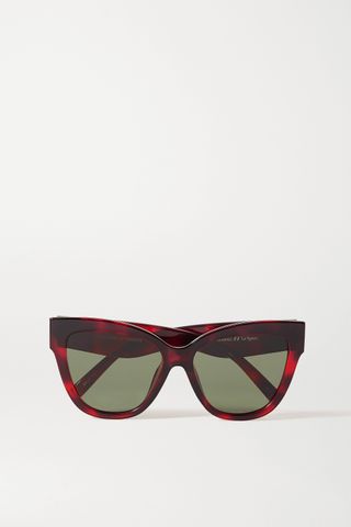 Le Specs + Le Vacanze Oversized Cat-Eye Tortoiseshell Acetate Sunglasses