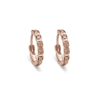 Anna Sheffield + Wheat Hoops in 14k Gold & Champagne Diamonds