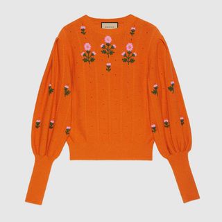 Gucci + Floral Wool and Cotton Knit