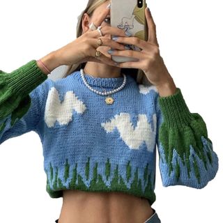 Fgtugfch2694 + Autumn Vintage Knitted Sweater
