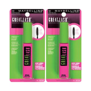 Maybelline + Great Lash Washable Mascara Makeup, Very Black, 2 Count