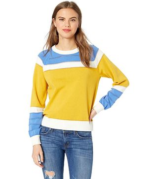 Cable Stitch + Colorblock Boxy Pullover Sweater Top