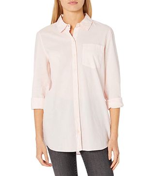 Goodthreads + Standard Cotton Dobby Long-Sleeve Button-Front Tunic Shirt