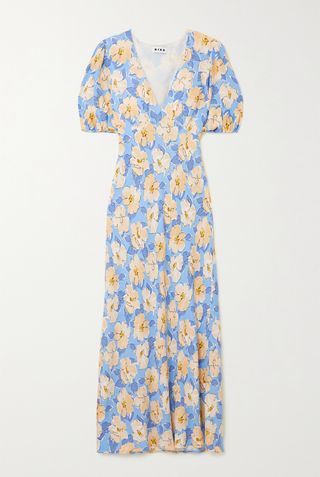 Rixo + Poppy Floral-Print Crepe Midi Dress