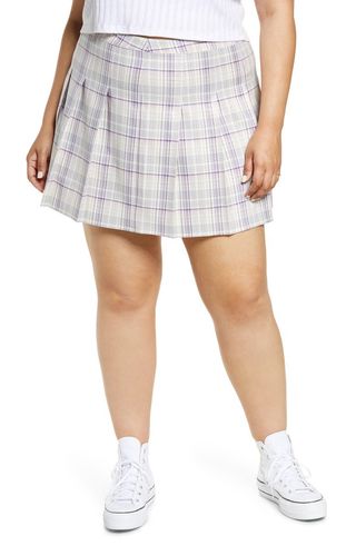 BP + Plaid Pleated Miniskirt